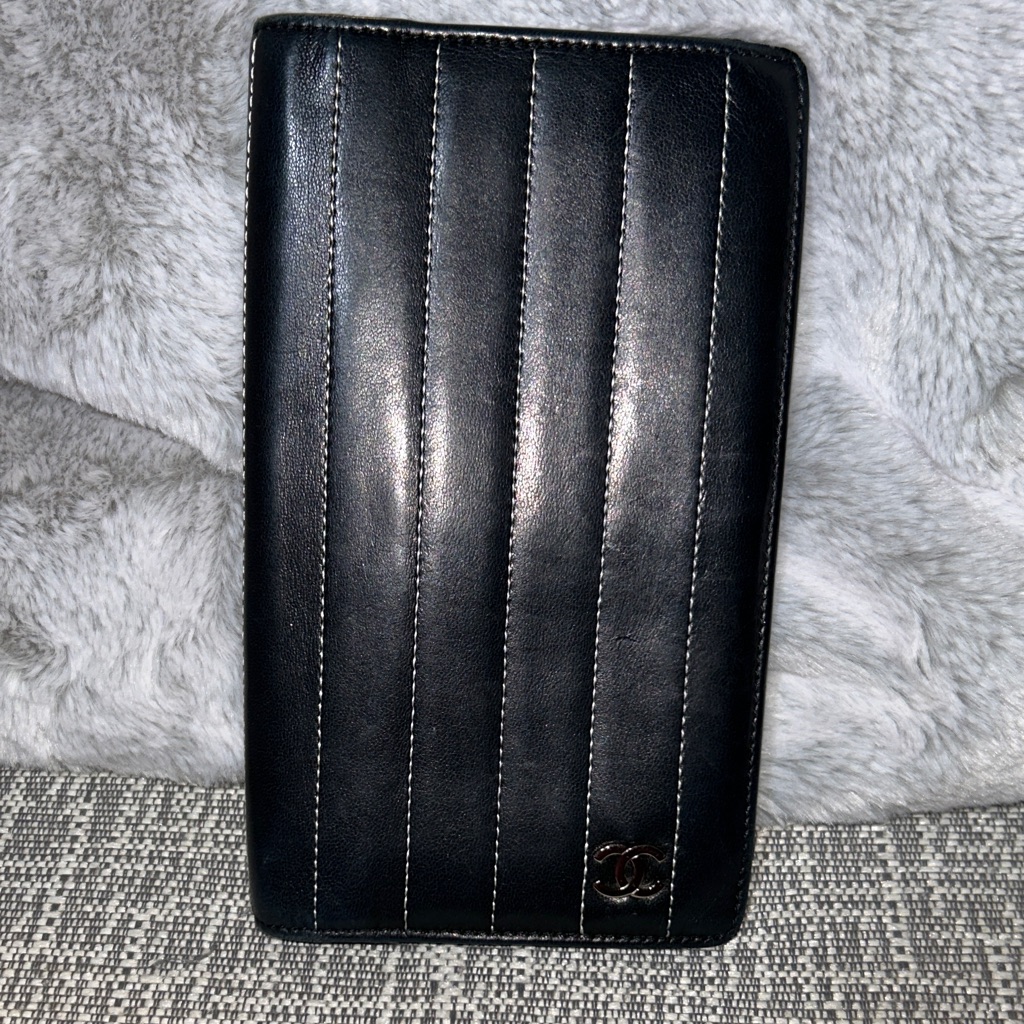 188. Chanel Mademoiselle Ligne Long Wallet With Coa